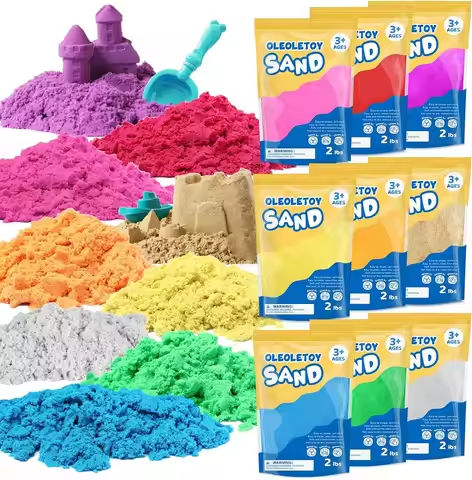 Colored Sand Sensory Toys for Kids: 18 Lbs Moldable Self-Sticking Sand for Sandbox Bin Filler – Bulk Multicolor Kit for Classroo https://tinyurl.com/28pmtqoy