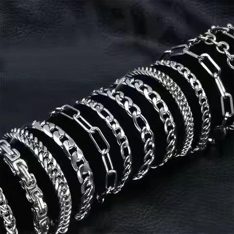 316L Stainless Steel Cuban Chain Bracelet for Men Women Figaro  Vintage Metal Viking Kpop Pulseras Emo Cute Luxury Jewelry Gift https://tinyurl.com/2y6m9ngq
