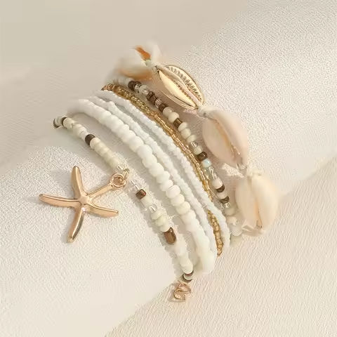 7 Pcs Stackable Starfish Pendant Bracelet Set with Mini Seed Beads – Handcrafted Beach Jewelry for Women https://tinyurl.com/288jfcw9