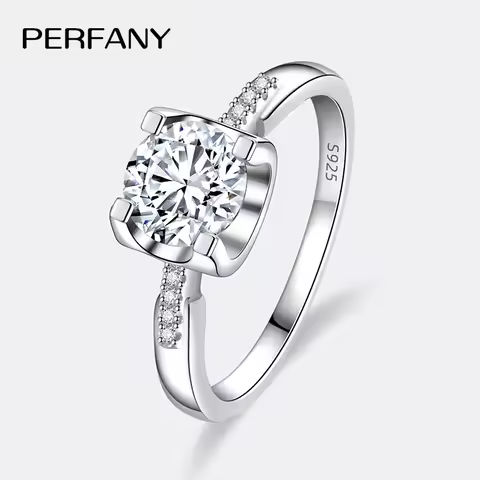 PERFANY 1/2CT Moissanite Ring Women’s Bull Head Design S925 Pure Silver Plated 18K White Gold Diamond Wedding Fashion Jewelry https://tinyurl.com/2an7wlxa