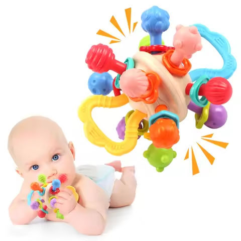 Baby Toy Manhattan Round Ball Soft Silicone Hand Grab Ball Rattle Infantil Chewable Teethers Toys For Infant 0-12months https://tinyurl.com/2cuxdyzt