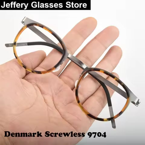 Denmark Ultralight Glasses Frame Men Women Fashion Retro Round Screwless Eyeglasses Titanium Acetate Oculos Classic Design 9704 https://tinyurl.com/28dxwjzd