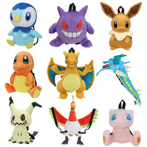 Pok é mon Plush Toy Backpack Large Cartoon Backpack Geng Ghost Mystery Q Little Fire Dragon Bo Jiaman Fire Dragon Cute Plush Bac https://tinyurl.com/292t65pr