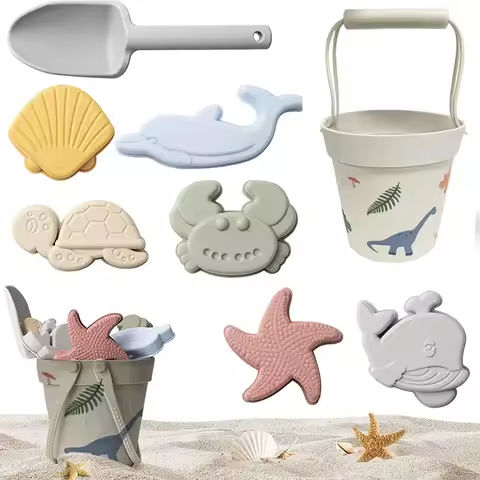 Summer Beach Toys Sand playing tools Soft Silicone Sandbox Set Play Sand Bucket Shovels Suitable for children outdoors Game https://tinyurl.com/23c9paok