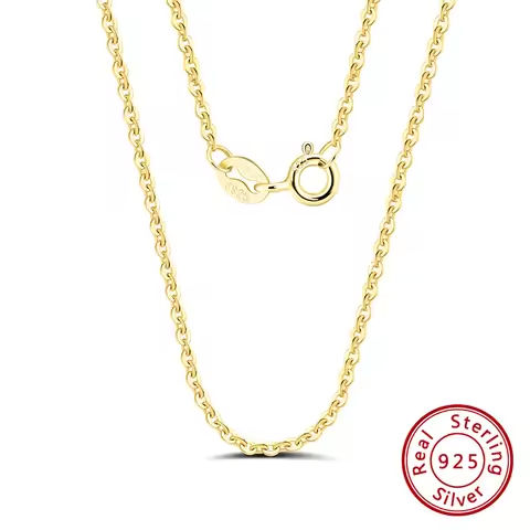 KISS MANDY 14K Gold Genuine 925 Sterling Silver 1.0mm Cable Chain Necklace with Handmade Elegant Chain for Women Jewelry SC06 https://tinyurl.com/26d8uszx