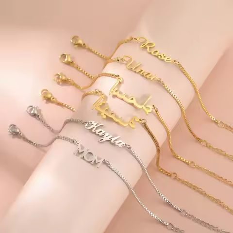 Women Girls Personalized Name Bracelet Stainless Steel Box Chain Letter Customized Charm Bracelets Unique Custom Jewelry Gift https://tinyurl.com/29uxkoso