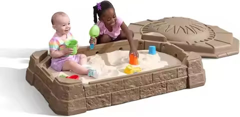 Naturally Playful Sandbox II, Kids Sand Activity Sensory Play Pit, Summer Outdoor Toys, 7 Piece Water Toy Accessories, for Toddl https://tinyurl.com/295jmxd3