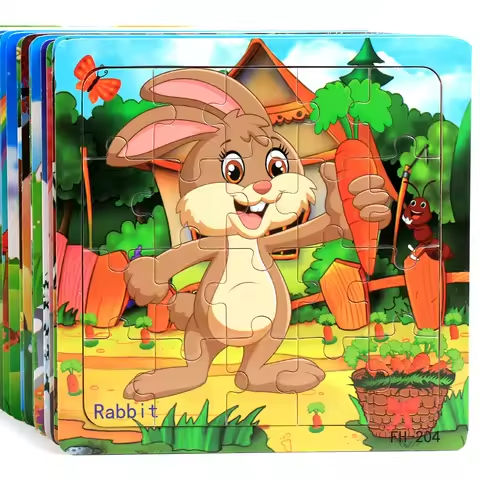 New 20 Piece Wooden 3d Puzzle Cartoon Animal Vehicle Jigsaw Puzzle Montessori Educational Toys For Kids Baby 1 2 3 Years https://tinyurl.com/28vbwu5z