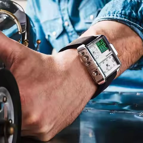 Mark Fairwhale Luxury Quartz Watches Men Fashion Brown Leather Strap Clock Military Waterproof Square Electronic WristWatch Man https://tinyurl.com/2ywx8rtm