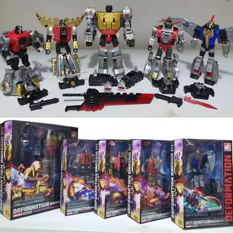 Transformation Toy G1 Dinosaur Dinoking Volcanicus BPF 5IN1 Combination Deformation Grimlock Swoop Sludge Slag Snarl Model Robot https://tinyurl.com/27rvl3mo
