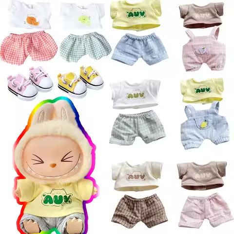 For 15/17cm 3.0 Labubu v1/v2/v3 clothes summer vacation lemon rabbit cute meow For ropa labubu cloth Outfit Accessory https://tinyurl.com/244x3m9t