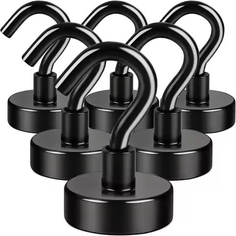 10 pack, black magnet hooks, 25 pound strong magnet hooks, heavy duty epoxy coating, magnetic cruise hooks for refrigerators https://tinyurl.com/23nawpax