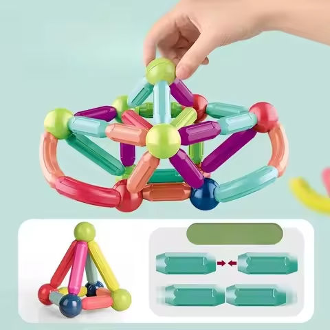 Assembled Magnetic Building Blocks Cube Set Early Education Toys Brain Development Puzzle for Baby  Creative Magnetic Rod Toy https://tinyurl.com/2c6mwpoe