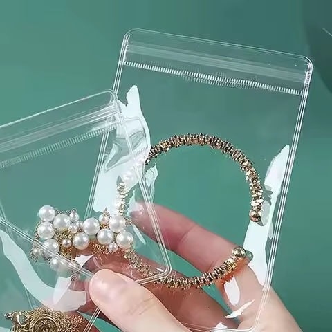 50 pieces of transparent PVC jewelry storage bag, antioxidant earring pendant necklace bracelet storage rack bag display https://tinyurl.com/2ag8qgrx