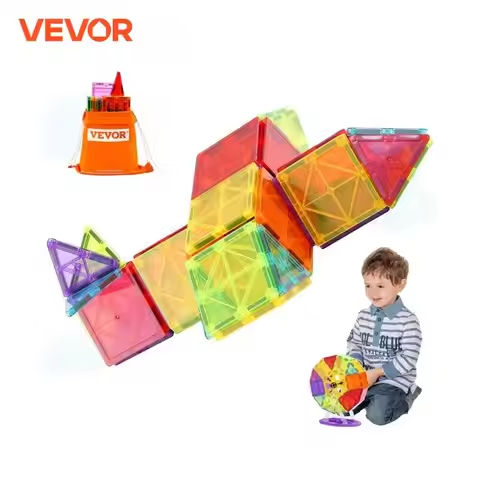 VEVOR 121PCS Magnetic Building Blocks Set Construction Puzzle Magnetic Sheet Tiles Boys Girls Children Montessori Toys Gifts https://tinyurl.com/26w7tcpo