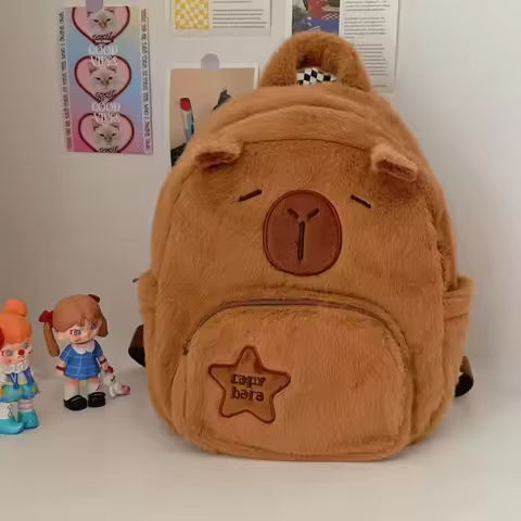 Kawaii Capybara Plush Backpack for Women Versatile Cartoon Funny Capibala Crossbody Bag aLrge Capacity Tote Bag https://tinyurl.com/2d9koglw