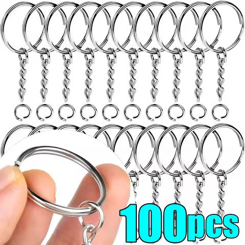 20/100pcs Metal Blank Keyring Keychain Split Rings Keyfob Key Rings Lobster Clasp Key Chain Key Pendant Stainless Steel Rings https://tinyurl.com/27h5gsq4
