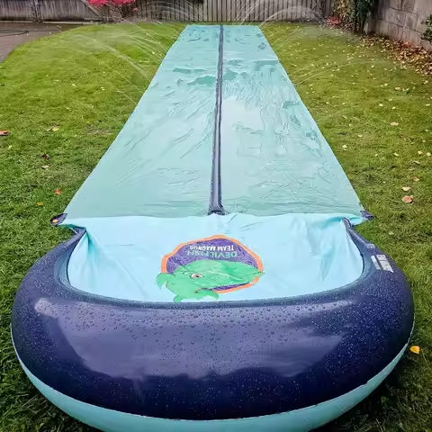31ft Slip n Slide with 500CL Inflatable Crash pad. Slip and Slide for Kids Ages 8-12 in Heavier, 0.22mm PVC with Adjustable spri https://tinyurl.com/2y4tmtf3