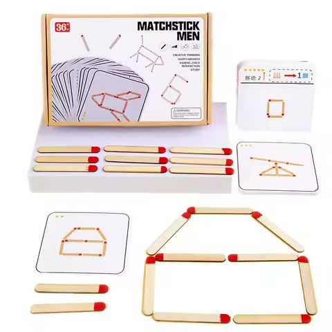 Montessori Matches Puzzles Game Wooden Toys DIY Math Geometry Board Game Thinking Match Logic Training Educational Toys For Kids https://tinyurl.com/2b6hppns
