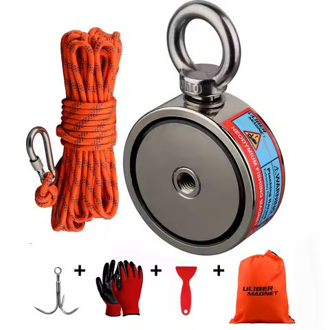 Double Sided 300-500KG Magnet Fishing Kit Neodymium Magnets Rope Claw Gloves Glue Plastic Shovel Bag Magnetic Recovery Salvage https://tinyurl.com/2bh3jgdo