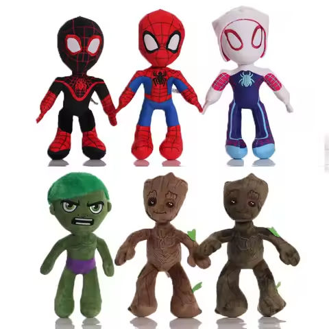 24-37CM Movie Avengers Spider Man Plush Toys Groot Hulk Gwen Peter Parker Anime Dolls Soft Stuffed Toy For Kids Adult https://tinyurl.com/28su8ckt
