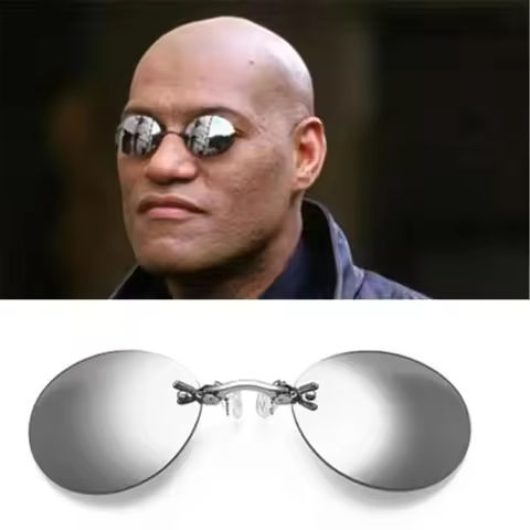 Clip On Nose Glasses Round Rimless Matrix Morpheus Sunglasses Mini Frameless Vintage Men Eyeglasses UV400 https://tinyurl.com/2ynonszz