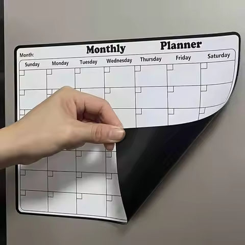 1/2Pcs Magnetic Refrigerator Dry Erase Calendar Monthly Planner Whiteboard Record Message Board Memo Pad Kitchen Fridge Decor https://tinyurl.com/2bwxs59z