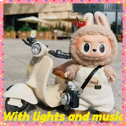 Labubu Doll Mini Electric Motorcycle Doll Accessories Fun Cute With Lights and Music,DIY Kid Christmas Gift For Girl https://tinyurl.com/23yftnhf