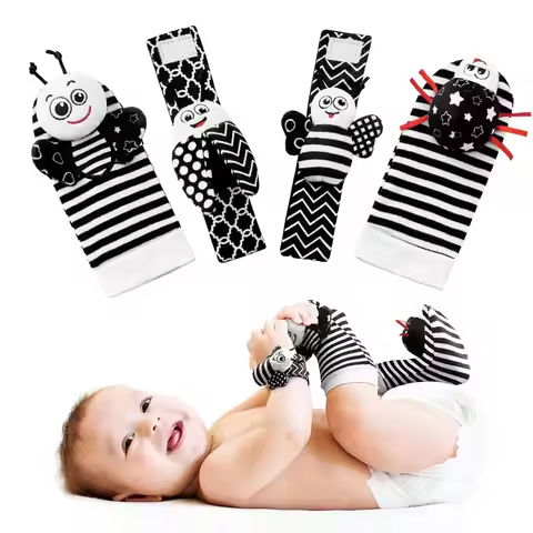 1 Set Baby Rattles Toys Infant Toys 0-6 Months  Cute Stuffed Animals Wrist Rattle Foot Finder Socks Newborn Toys Baby boy Gifts https://tinyurl.com/2czwr3vc
