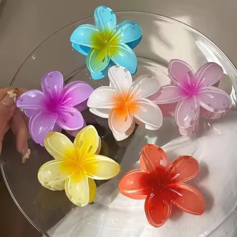 Multicolour Gradient Flower Hair Accessories Set Beach Style Hairpins Flower Claw Clips Summer Flower Hairpins Hawaiian Style https://tinyurl.com/29adwa5o