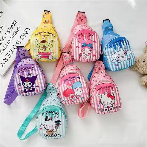 Kawaii Sanrio Children’s Shoulder Bag Hello Kitty Cinnamoroll Chest Bags Messenger Travel Storage Backpack Fashion Gift for Kids https://tinyurl.com/2xk7d8j4