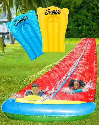 24Ft XL Slip Splash and Slide with Inflatable Crash Pad and 2 Bodyboards, Heavy Duty Lawn Water Slide Summer Water Toy with Spri https://tinyurl.com/28f7n8dt