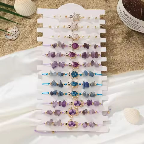 12 Bohemian Exquisite Turtle Stone Bracelet Set Suitable for Summer Beach Vacation https://tinyurl.com/2245zfed