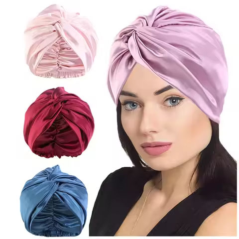 Forehead Cross Silkly Turban Cap Women’s Head Wrap Double Layer Satin Bonnet Night Hat Ladies Hair Cover Sleep Cap https://tinyurl.com/243lxob8