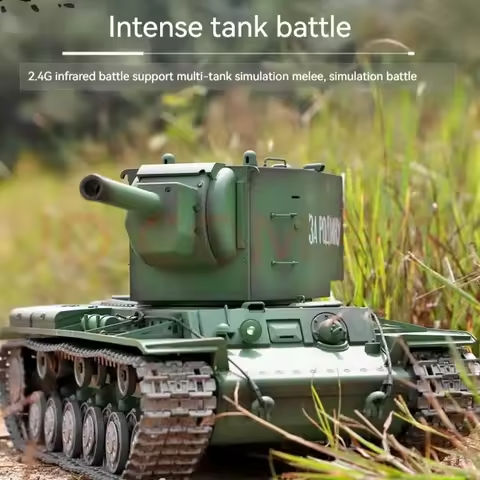 Henglong 1/16 Remote-Controlled Tank Kv-2 Can Launch Smoking Tracks, Large Alloy Electric Military Model, Boys’ Toy Car Gift https://tinyurl.com/2y7vbnl9