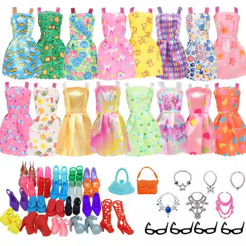 32 Item/Set Ba Doll Bie 11.5 inch Doll Accessories=10 Mix Dress+ 4 Glasses+ 6 Necklaces+2 Handbag+ 10 Shoes Clothes 11.8” Doll https://tinyurl.com/273pmfcj
