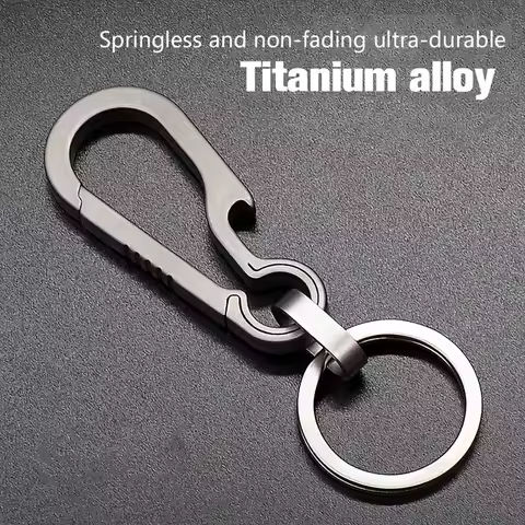 Titantium Carabiner Keychain Carabiner Hook Key Ring Key Holder with Bottle Opener for Camping Hiking Fishing Travel Outdoor https://tinyurl.com/22k6xezb