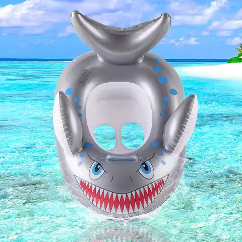 1pc Grey Shark Swim Ring Summer pool floats, Beach and Pool Swim Aid, Beach Toys for Pool Party https://tinyurl.com/26yoy8uy