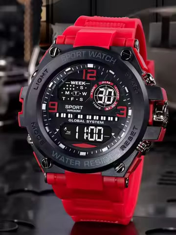 Men’s Watch Outdoor Sports Timing Night Light Alarm Electronic Watch https://tinyurl.com/23aupeu7