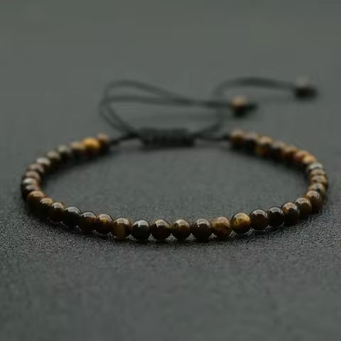 Fashion 4mm Natural Stone Bracelet Men Women Handmade Braided Adjustable Braclet Small Tiger Eyes Howlite Agates Beads Braslet https://tinyurl.com/2aqmx6jk