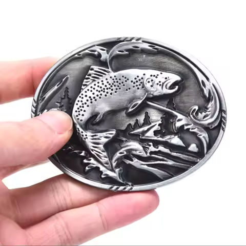Western Cowboy Fish Belt Buckle For Mens Jeans Accessories Metal Belt Buckle https://tinyurl.com/24juczaq