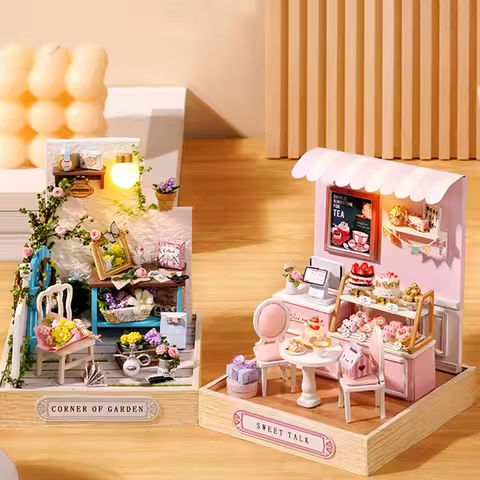 Mini DIY Kit For Doll House Making And Assembled House Home Kit Creative Room Bedroom Decoration With Furniture Dollhouse https://tinyurl.com/29g547m8