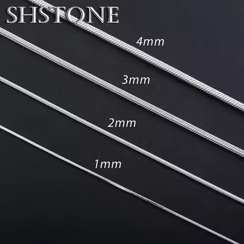 925 Sterling Silver Width 1mm/2mm/3mm Round Snake Chain Fashion 40-75cm Silver Color Necklace For Women Man Jewelry Party Gifts https://tinyurl.com/2289oh83