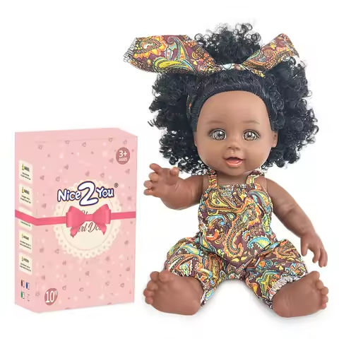 10 inch Black Baby Doll American African Black Girl Doll with Dress Realistic Reborn Baby Doll For Kids Silicone Toys Gift https://tinyurl.com/29odud3b