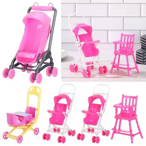 Baby Stroller for Barbies Dolls Dollhouse Furniture accessories Infant Carriage Trolley Nursery Model Girls Doll house Play Toys https://tinyurl.com/2ydujukm