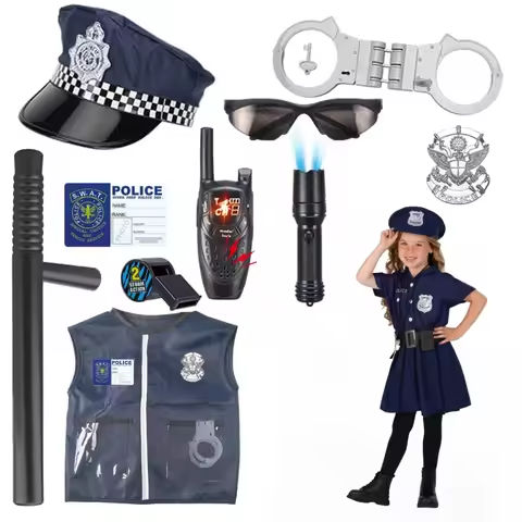 WizKidz Police Officer Costume For Kids Includes Baton Badge Handcuffs Vest Toy Gun SWAT Role Play Set Perfect For Kids Gifts https://tinyurl.com/22tgbevx