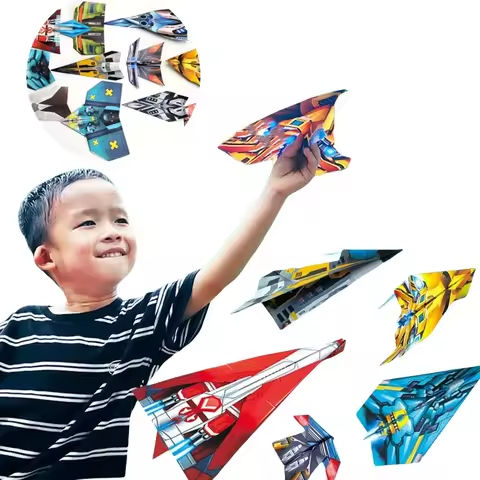 Funny Puzzle Children Creative Origami Paper Planes Folding DIY Parent-child Full Color Handicraft Toy Aircraft Educational Toy https://tinyurl.com/24yn5aee