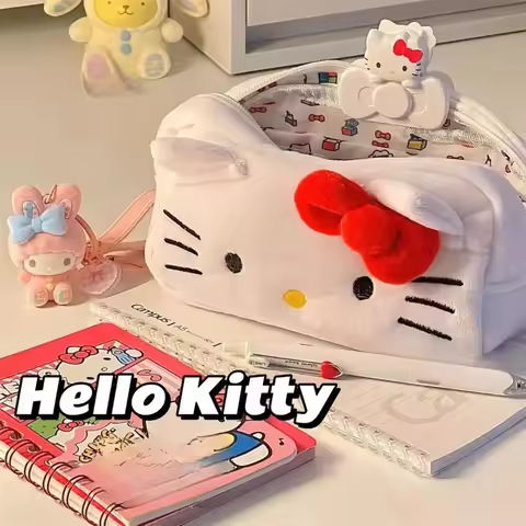 Sanrio Hello Kitty Plush Pencil Bag Anime Kt Cat Kawaii Student Large Capacity Stationery Bag School Prizes Girl Birthday Gifts https://tinyurl.com/28bwdgqt