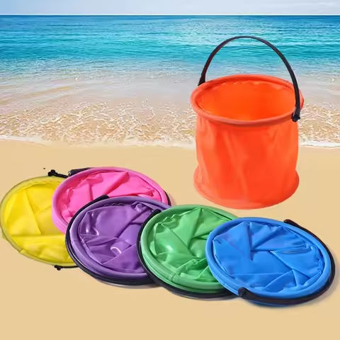 Beach Sand Play Bucket Toy Folding Collapsible Bucket Gardening Tool Outdoor Sand Pool Play Tool Toy Kids Summer Favor https://tinyurl.com/2b4g96dc