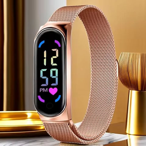 2024 New LED Women Watches for Girls Magnetic Watchband Strap Waterproof Touch Feminine Clock Digital Wristwatches Gift https://tinyurl.com/2d3g6m7k